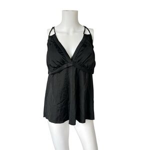 NEW Swimsuits for All Fullfitall Black Tankini Swim Top Tankini Black Size 16